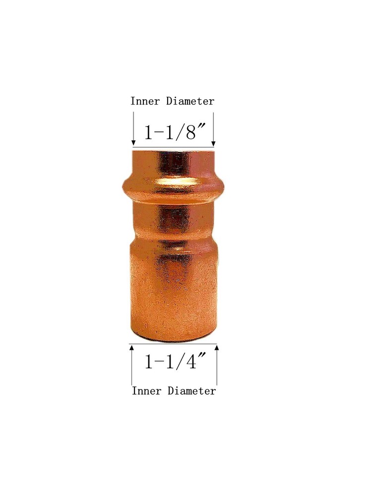 Libra Supply 1-1/4'' x 1'' inch Copper Press Bushing Reducer FTG x P, 5pcs