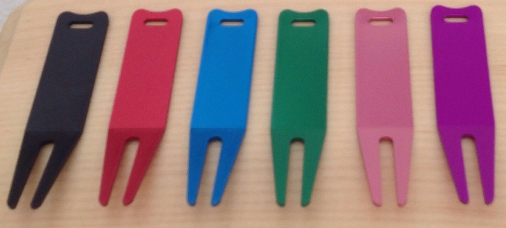 Qty 1- Personalized Anodized Aluminum Golf Divot - Engraved