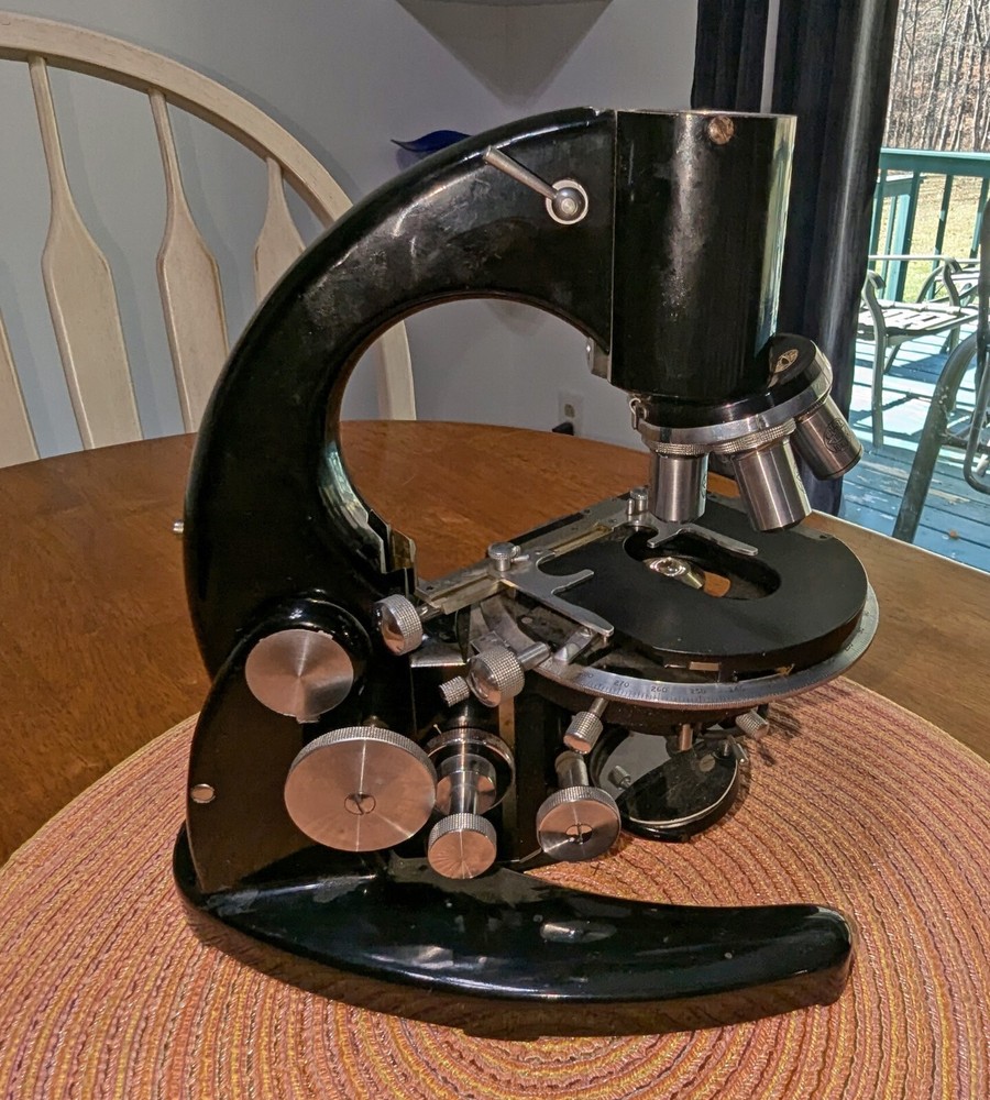 Antique C BAKER London Precision Microscope Complete Set Binocular NICE Loaded