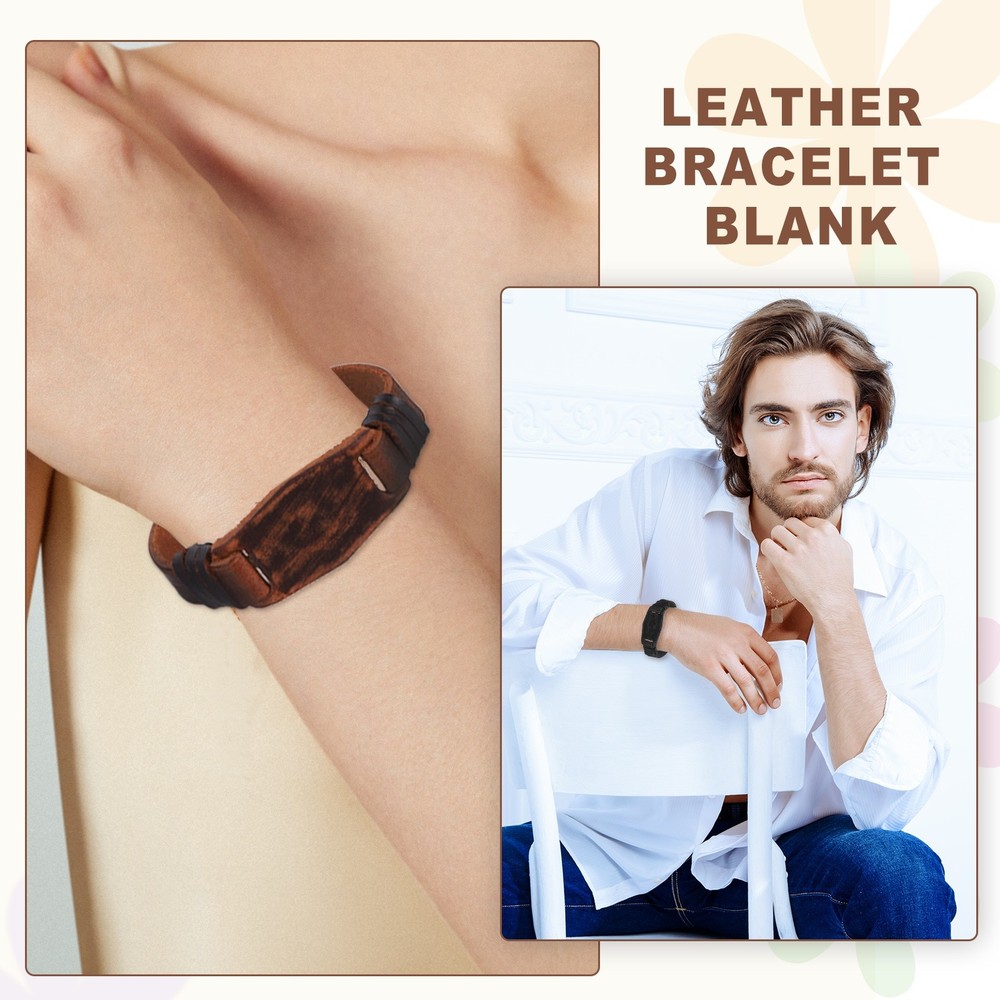 Retro Braided Leather Bracelets Leather Snap Bracelets, Black