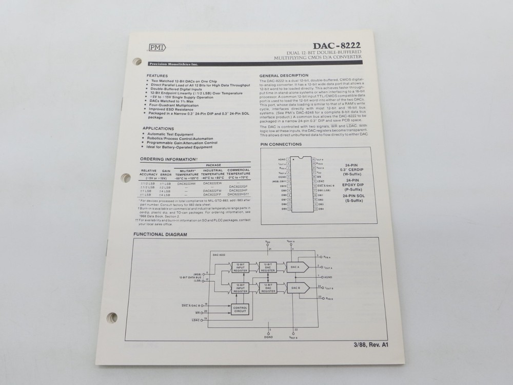 PMI Precision Monolithics Inc. 1988 Data Sheets lot of 5 technology reference