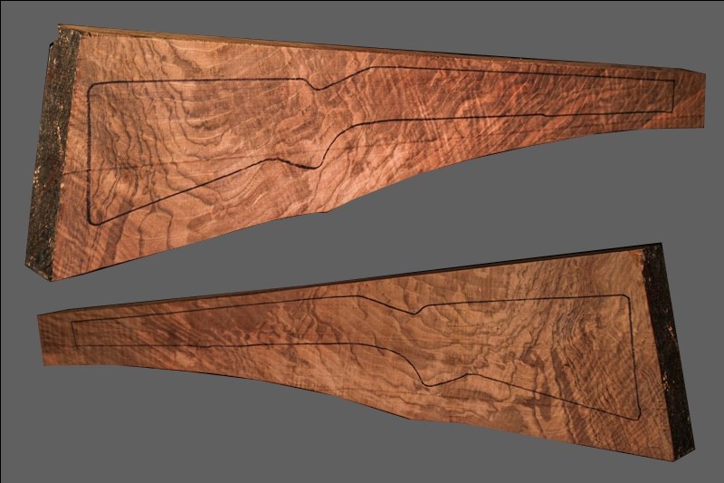 Exhibition Turkish walnut rifle blank JA60