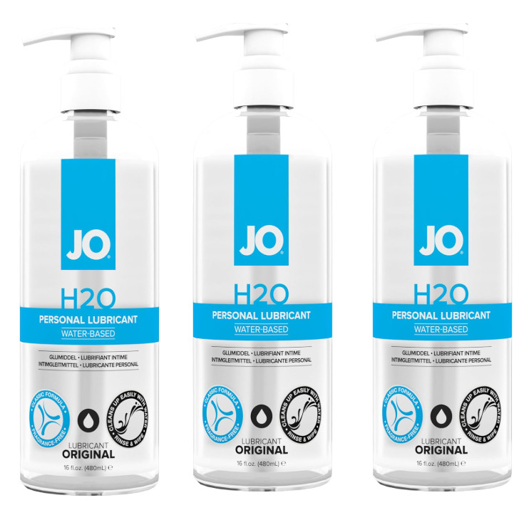 3 PACK System Jo H2O Water-based Lubricant-16 oz