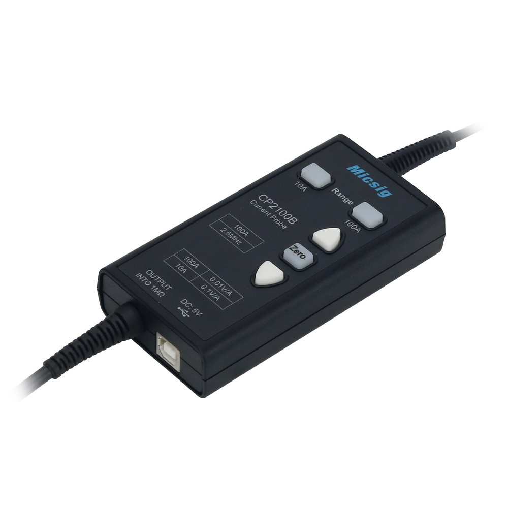 2.5MHz 10A/100A AC DC Current Probe USB Powered for Oscilloscopes+BNC Interface