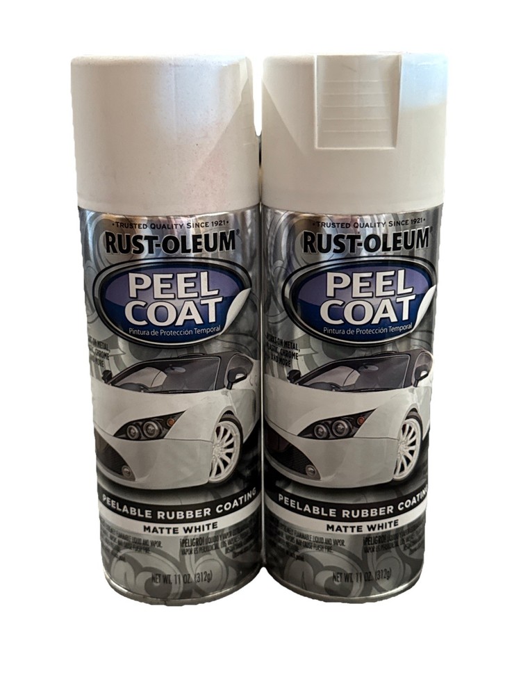 (2) Rust-Oleum Peelable Rubber Coating Matte White 11oz