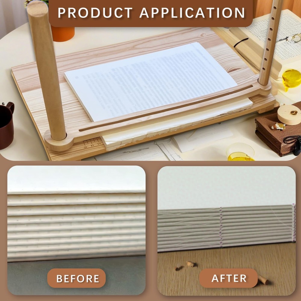 GeryVtee Bookbinding Sewing Frame Set Wood Book Binding Kits Variable,