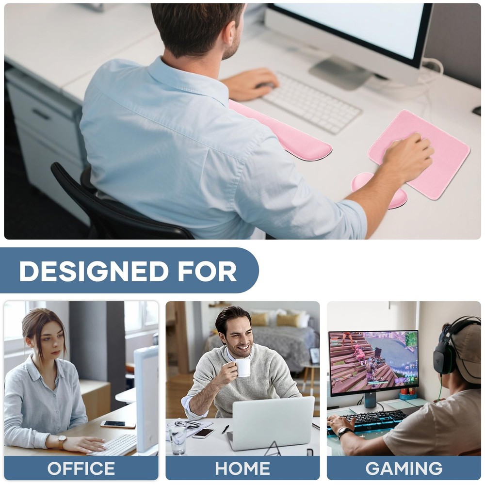 ABRONDA Office Ergonomic Memory Foam Computer Mouse and Keyboard Wrist Rest pad