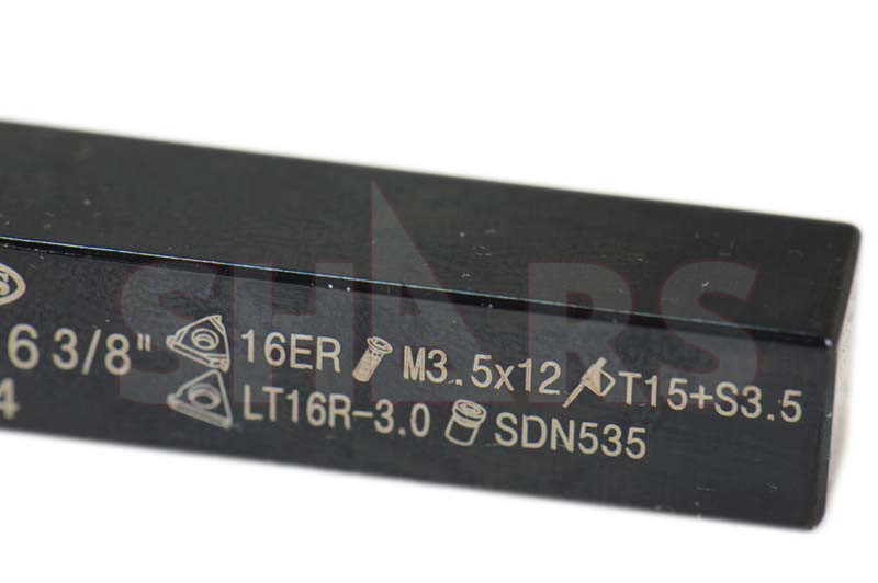 Shars 3/8 RH Indexable Threading Tool Holder ER16 Insert Cert Save $29.40 P]