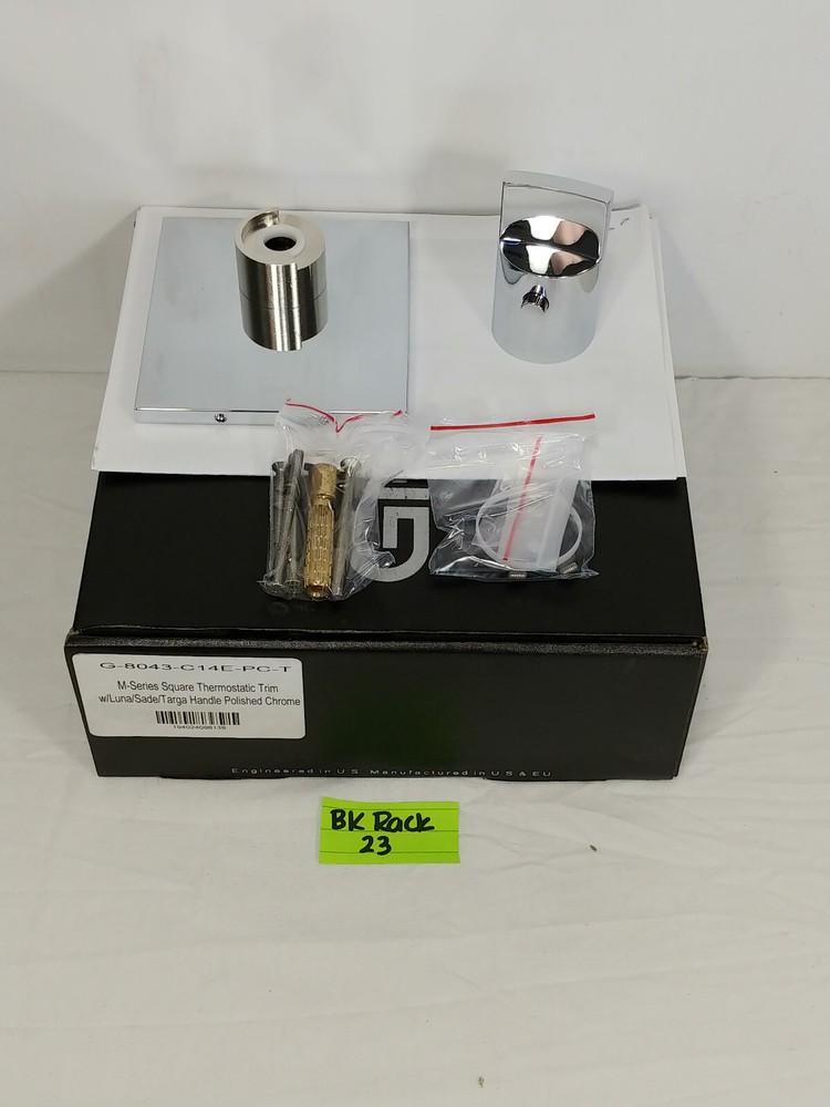 Graff G-8043-C14E-PC-T M-Series Square Thermo. Trim w/ Handle Polished Chrome