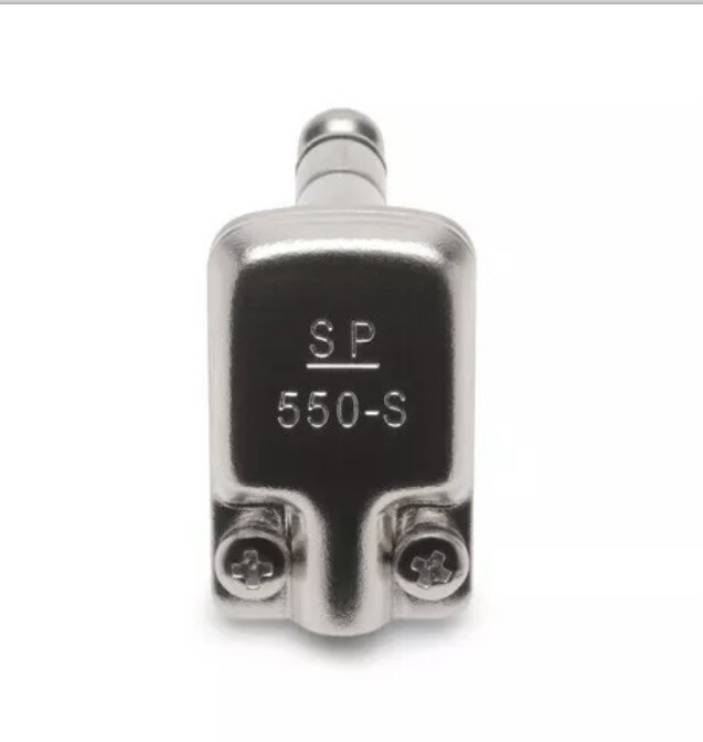 SquarePlug SP550-S Compact Soldered Right Angle 1/4'' TRS Plug, Matte Nickel