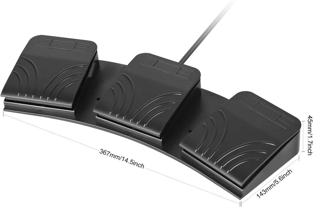 Versatile USB Triple Button Foot Switch with Ergonomic Comfort for Endless Use