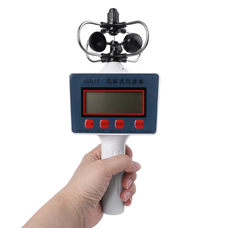 Digital Cup Style Anemometer Wind Speed Gauge Average Instantaneous Wind Speed