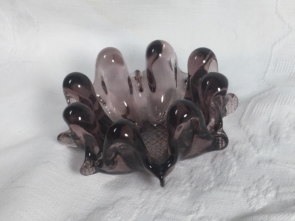 SMALL Amethyst ART GLASS dish
