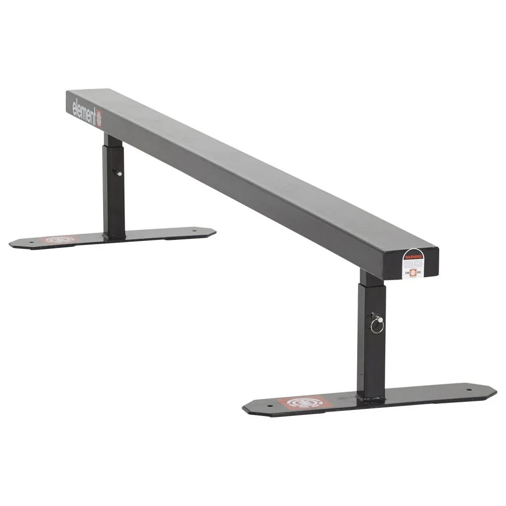 Element Skateboard Grind Rail Flat Bar Obstacle - 6ft Long, Adjustable Height