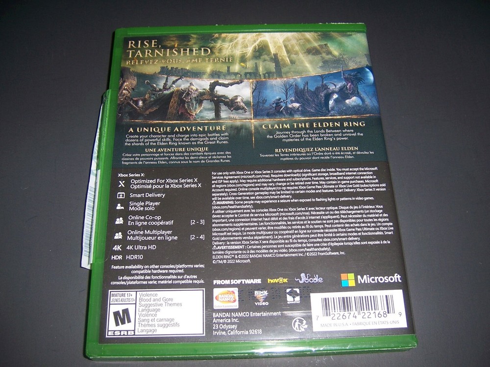 Replacement Original Box Case ONLY - Xbox One Series X - ELDEN RING