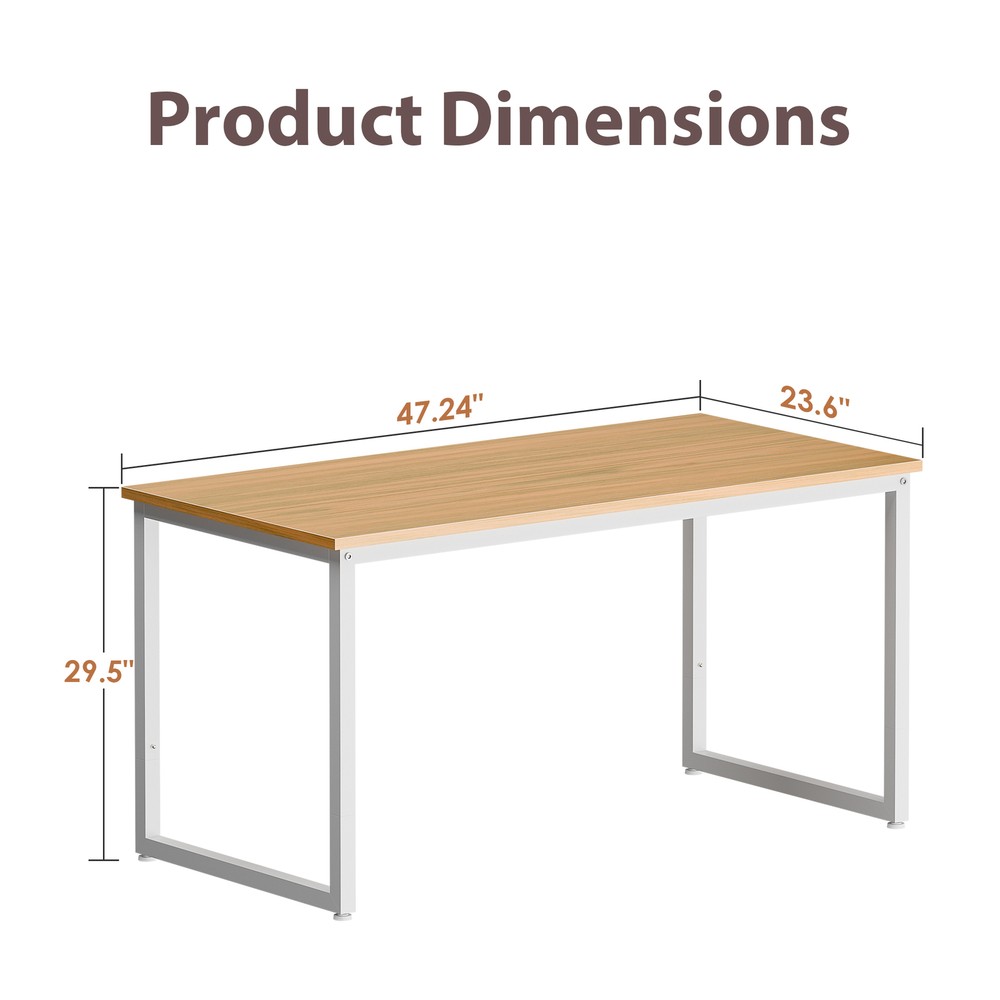Writing Desk Natural 47" Computer Espresso Style Study Office Desk Corner Table