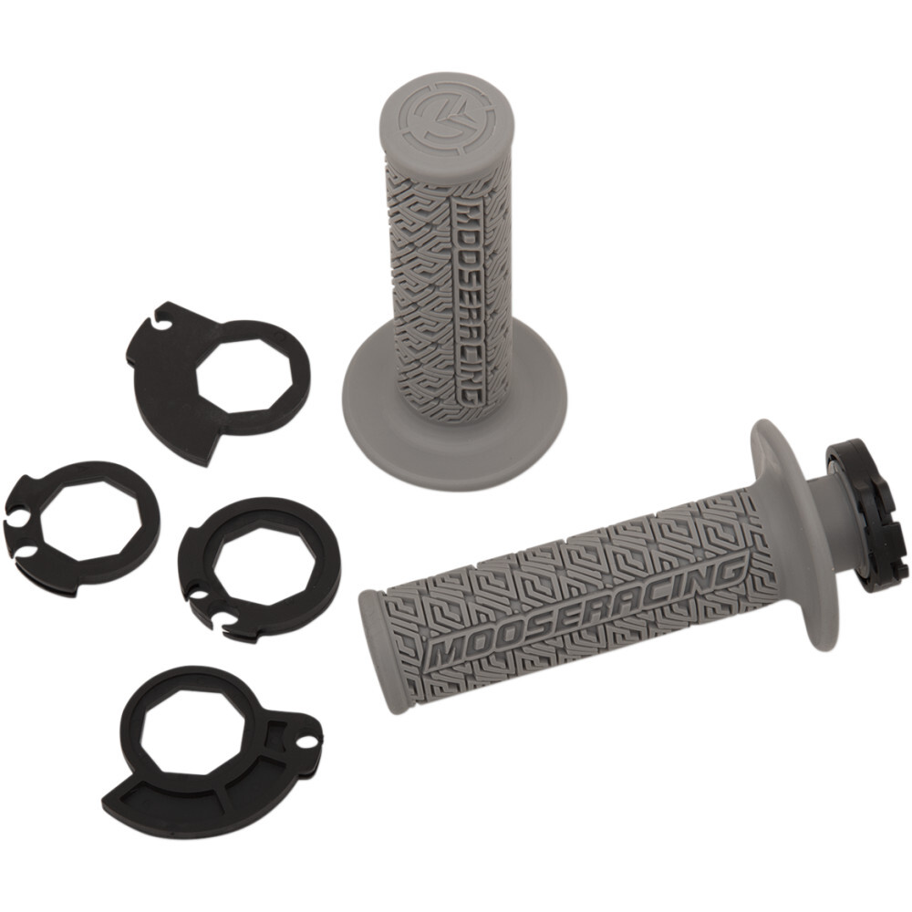 Moose Racing Gray/Silver Moose Lock-On Grips | B36MRG-S