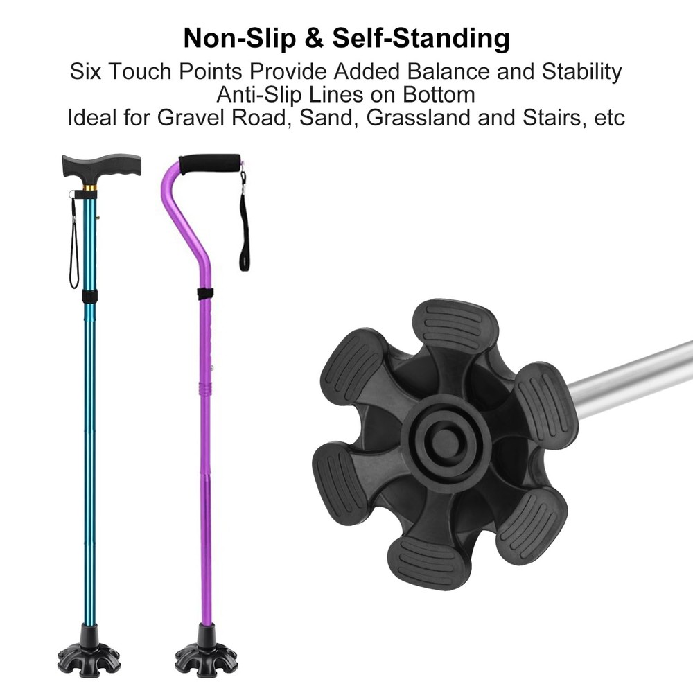 supregear Cane Tip 3/4" - Self Standing Heavy Duty Rubber Replacement for Wal...