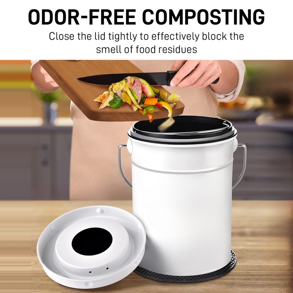 Durable Round Charcoal Filter Extra Thick 1cm For Kitchen Compost Bin 6.7"