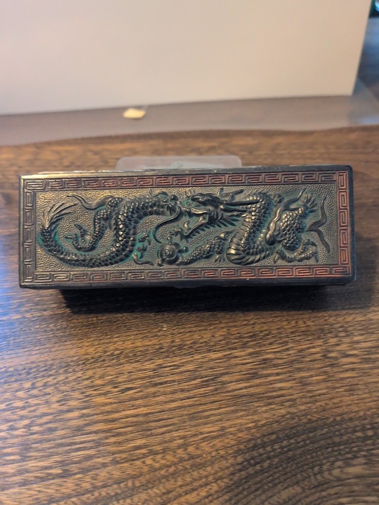 Vintage Brass Oriental Stamp Dispenser