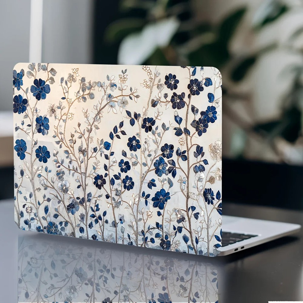 Scratch Resistant Floral Pattern Laptop Stickers 2 Pack Durable DIY Art Case