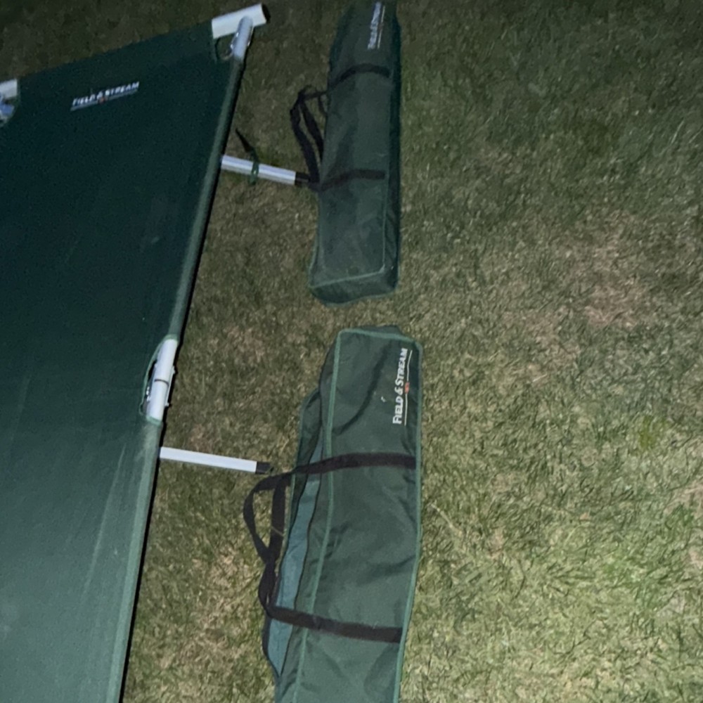 Field & Stream Green Foldable Portable Camping Cot Canvas Metal Frame