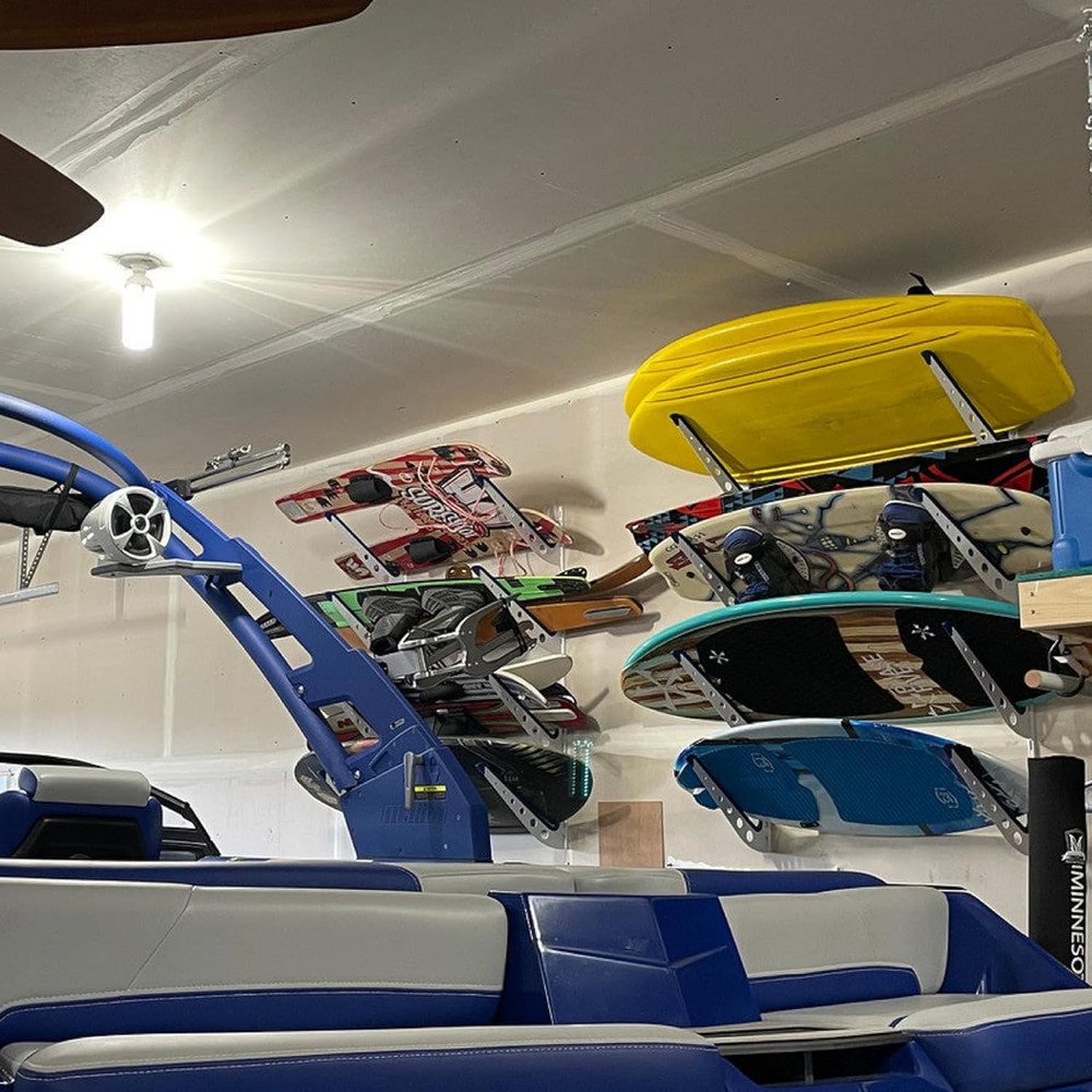Adjustable Wakeboard Storage Rack – Wall Mount 4 Level Display, Heavy Duty Water
