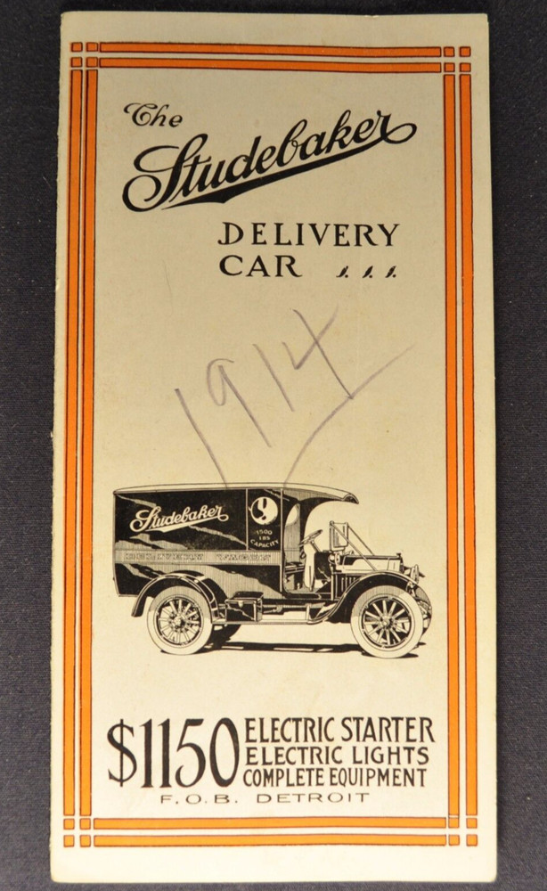 1914 Studebaker Delivery Car Brochure Folder Panel Truck Excellent Original 14
