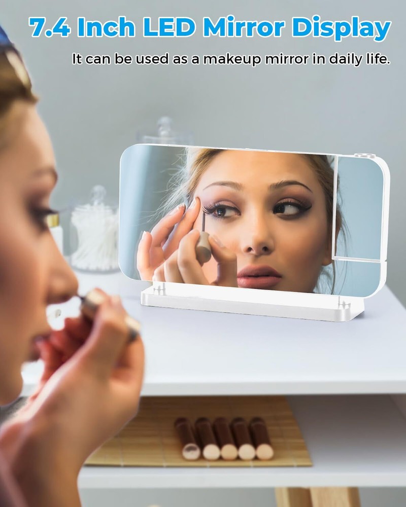 Digital Projection Alarm Clock with Rotatable LED Display and Modern Decor