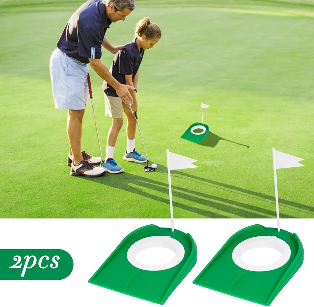 Golf Putting Cup with Flag - Plastic Training Aid for Indoor Practice Target