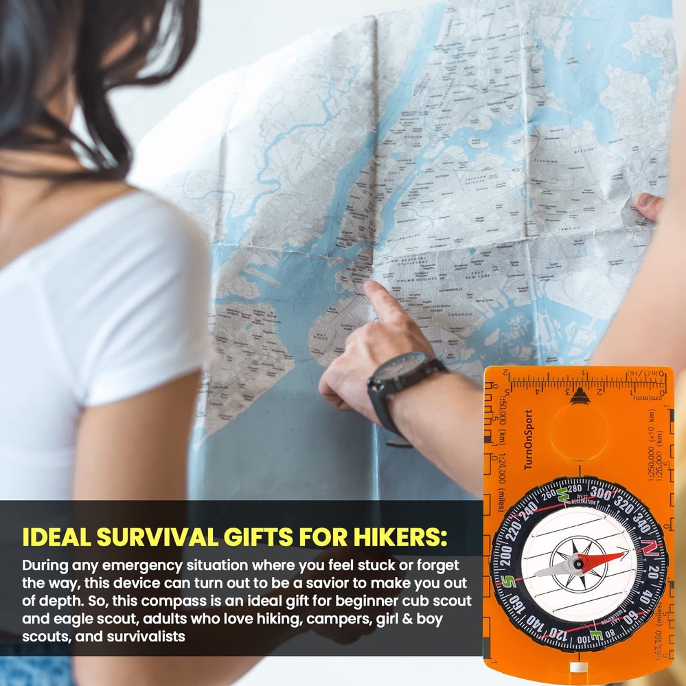 Orienteering Compass Hiking Backpacking Compass | Advanced Scout Compass Camp...