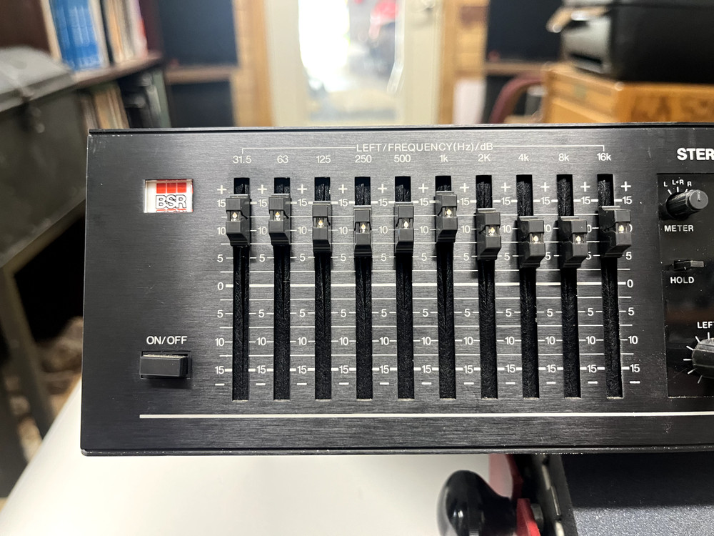 BSR EQ-3000 Stereo Frequency Graphic Equalizer Spectrum Analyzer - Black