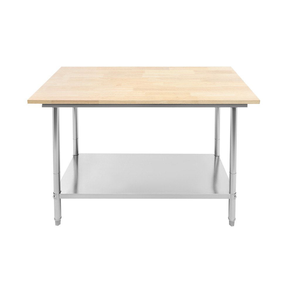 Oak Wood Top Work Table Workbench Work Table with Undershelf 500kg Load Capacity