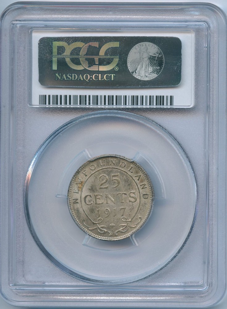 1917-C Newfoundland Twenty-Five Cents - PCGS MS63+