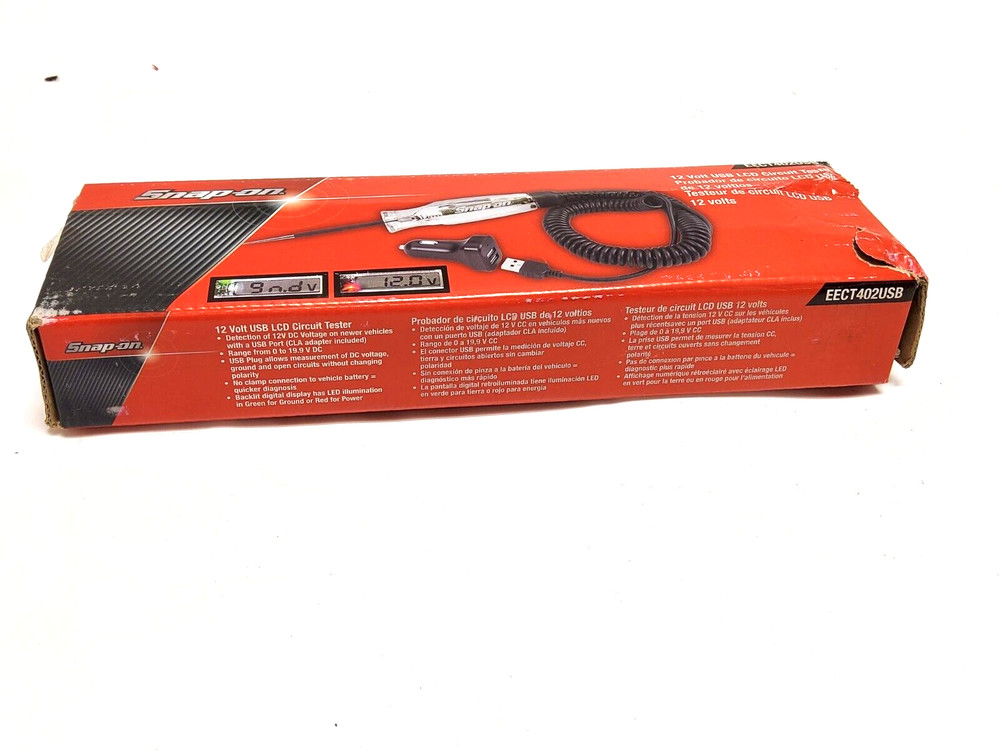 New Snap-on™ EECT402USB 12 V Digital Display Circuit Tester with USB Plug
