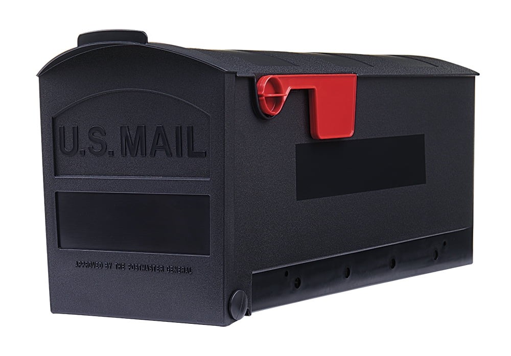 Architectural Mailboxes Patriot Plastic, Large, Post-Mount Mailbox in Black