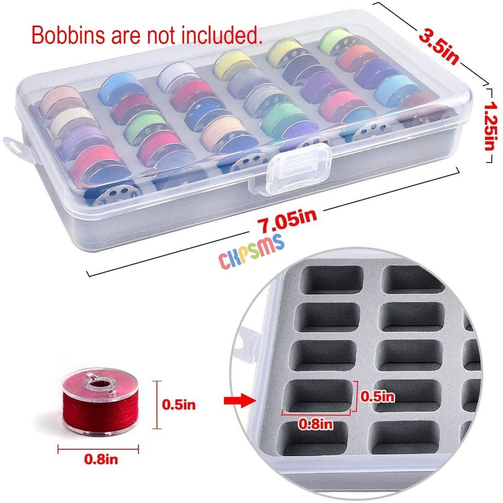 2PCS Bobbin Storage Boxes – Hold 60pcs FOR Class 15, L type, Bobbins