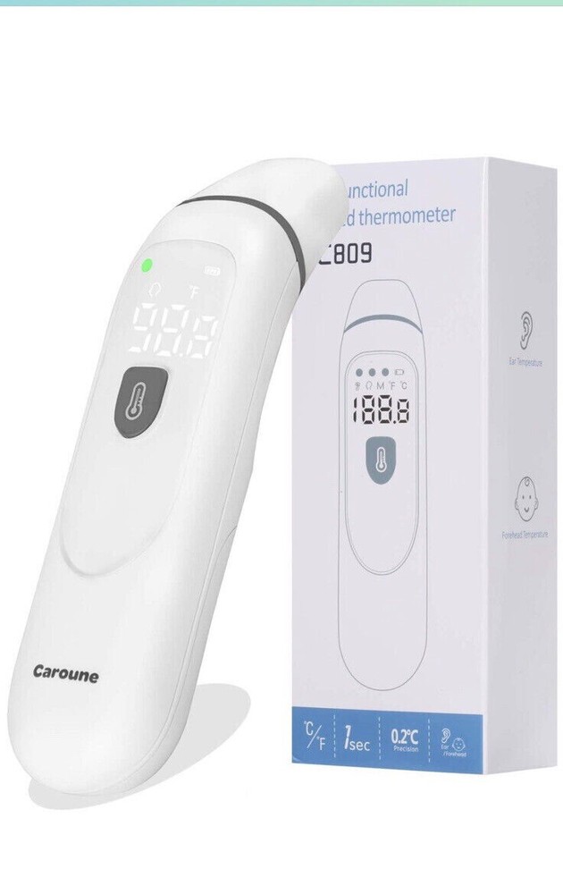 Thermometer, Forehead and Ear Thermometer with Fever Alarm and Memory Function