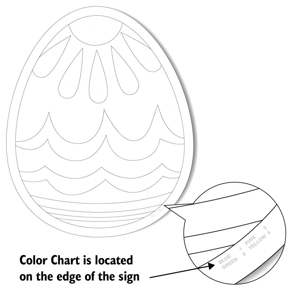 Color By Number Easter Egg Signs, Easter Yard Decorations, Includes Stakes