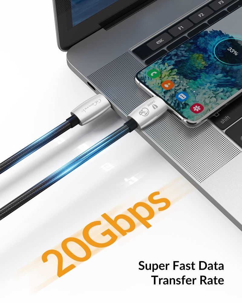 3.3ft-6.6ft 240W Thunderbolt 4/3 Cable 20Gbps 40Gbps Data Transfer USB 4 Cable