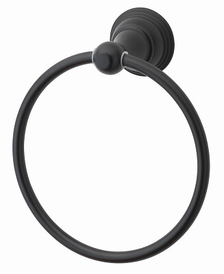 HomePointe 109721 Towel Ring, Vintage Design, Matte Black - Quantity 1