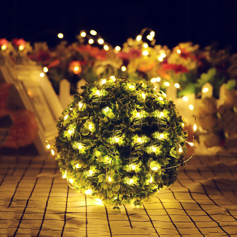 10 pack 20LED Fairy String Lights Button Cell Powered Copper Wire Mini Light 2M