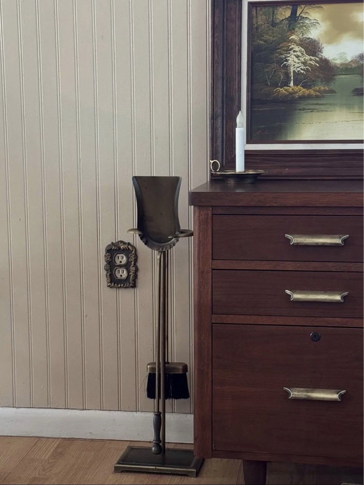 Vintage Brass Fireplace Tool Set