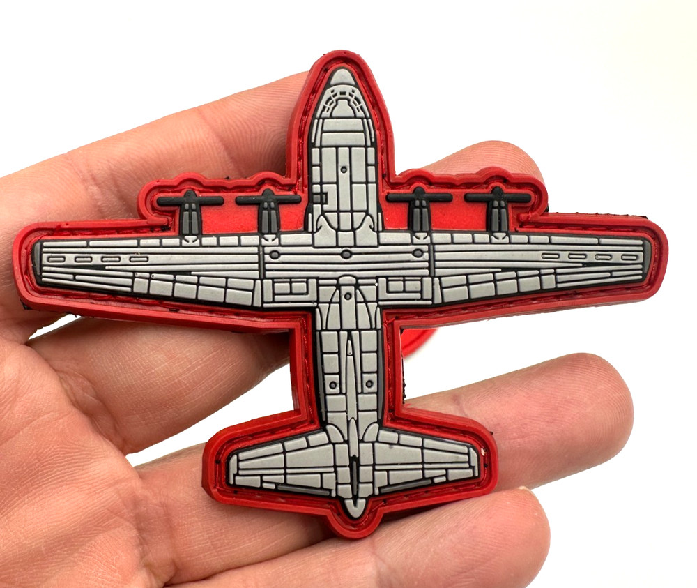 C-130 RED BUNDLE- ROUND SHOULDER & C-130 SILOUETTE- HIGH QUALITY PVC PATCH