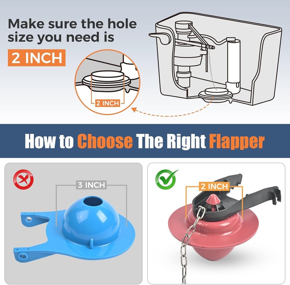 Universal Toilet Flusher Replacement Kit, Water-Saving & Height Adjustable