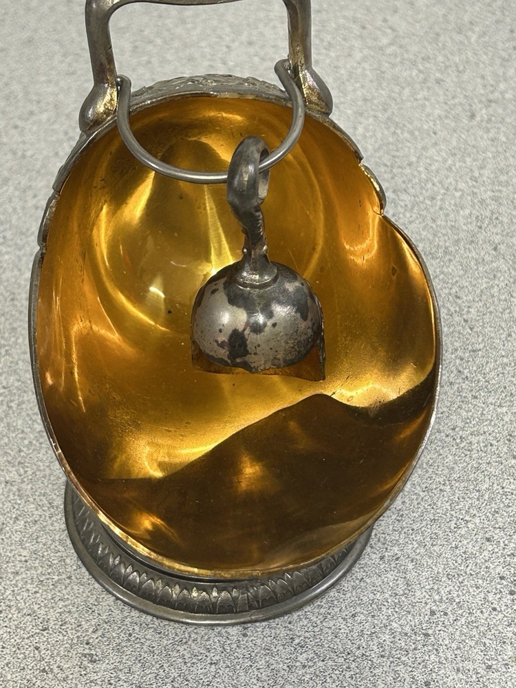 Vintage Silver-Plated Sugar Scuttle with Scoop