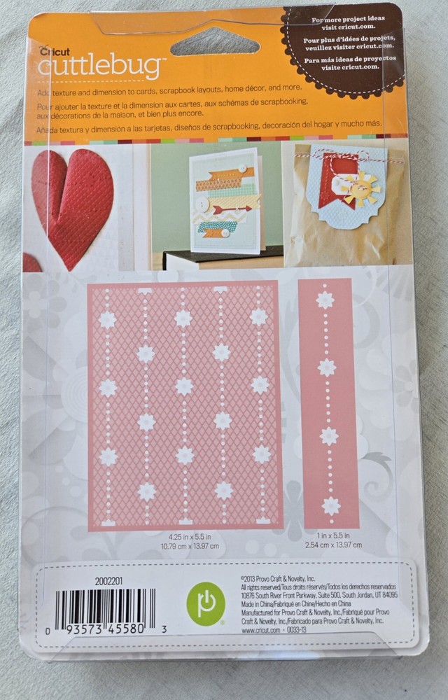 Provo Craft Cuttlebug 3D Embossing Folder Background & Border SHOWER BLOSSOM