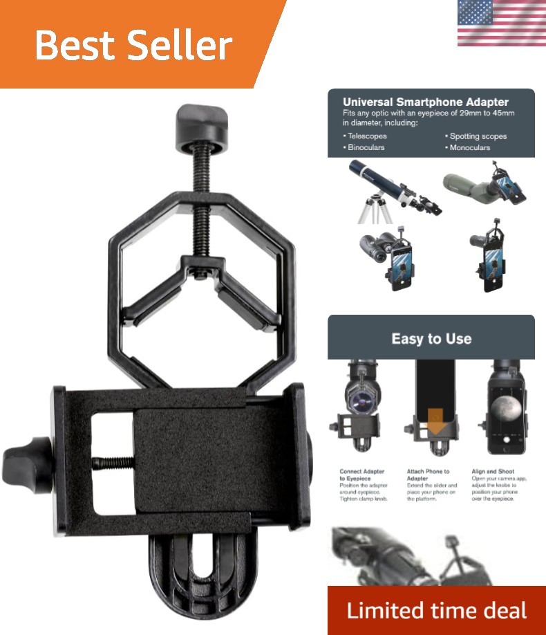 Smartphone Adapter for Easy Capture with Telescopes, Binoculars & Microscopes
