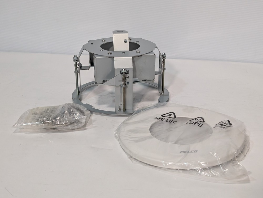 Pelco CCTV Flush Security Camera Mounting Housing Kit for Ceiling White Plate