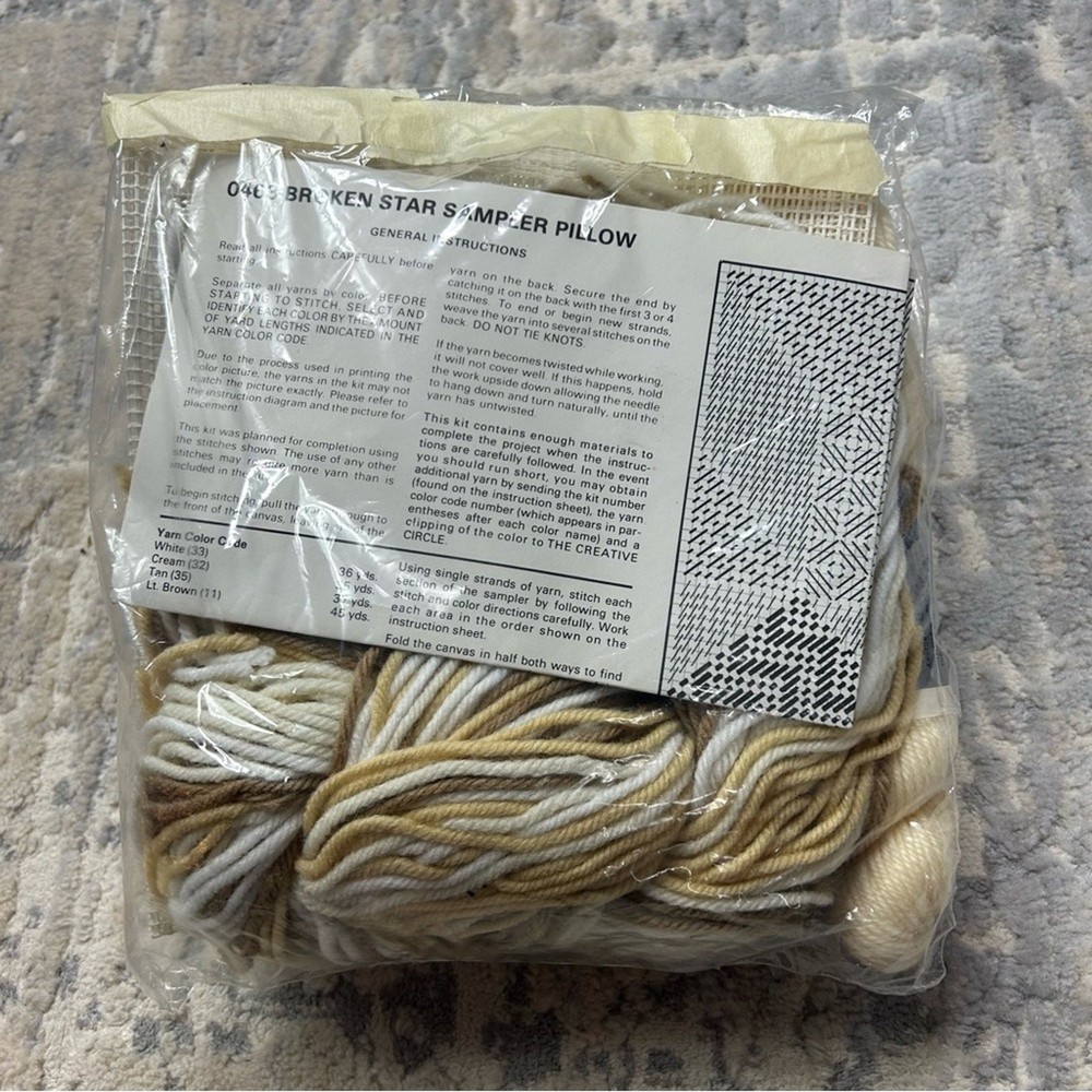 The Creative Circle Broken Star sampler Pillow Kit 1983 Cross Stitch
